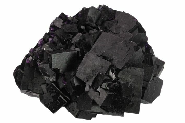 Dark Purple Cubic Fluorite Crystal Cluster - China #132755